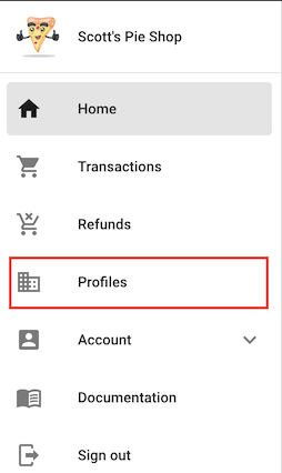 Select Profile from navigation