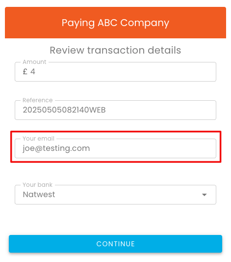 Email is Required to Continue Payment