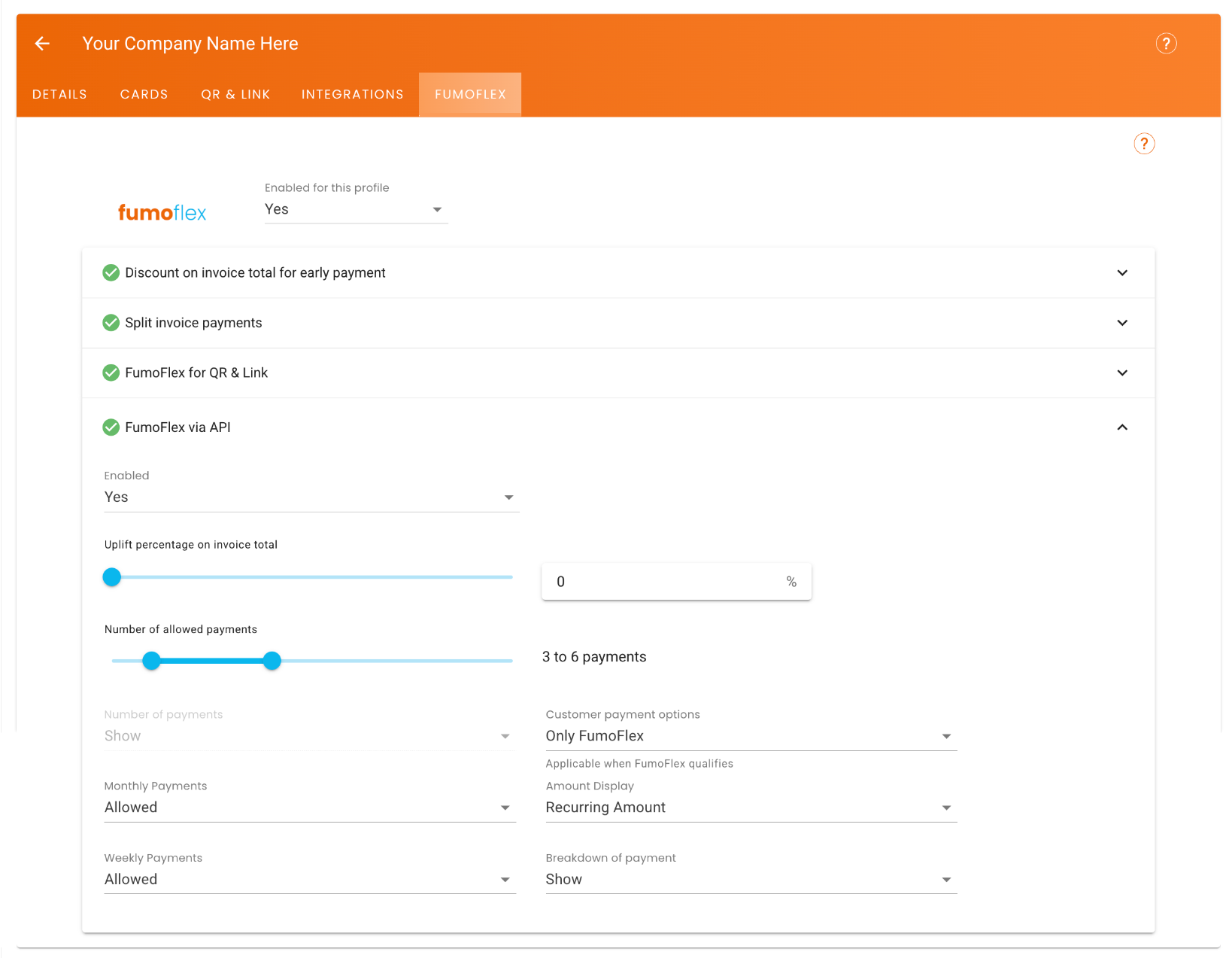 Fumoflex via API